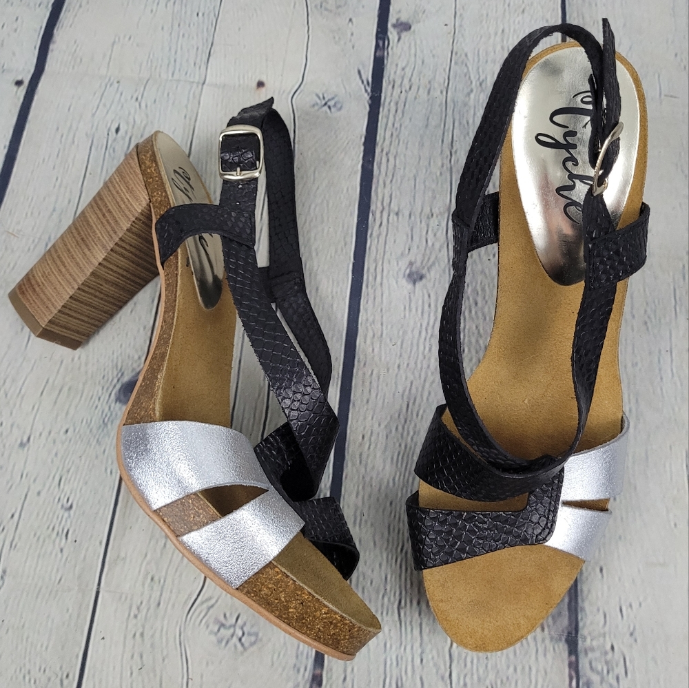 TYCHE | strappy leather open toe heeled sandals